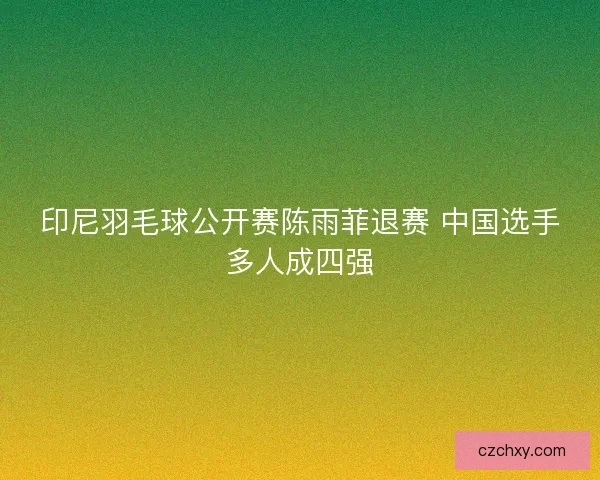 印尼羽毛球公开赛陈雨菲退赛 中国选手多人成四强